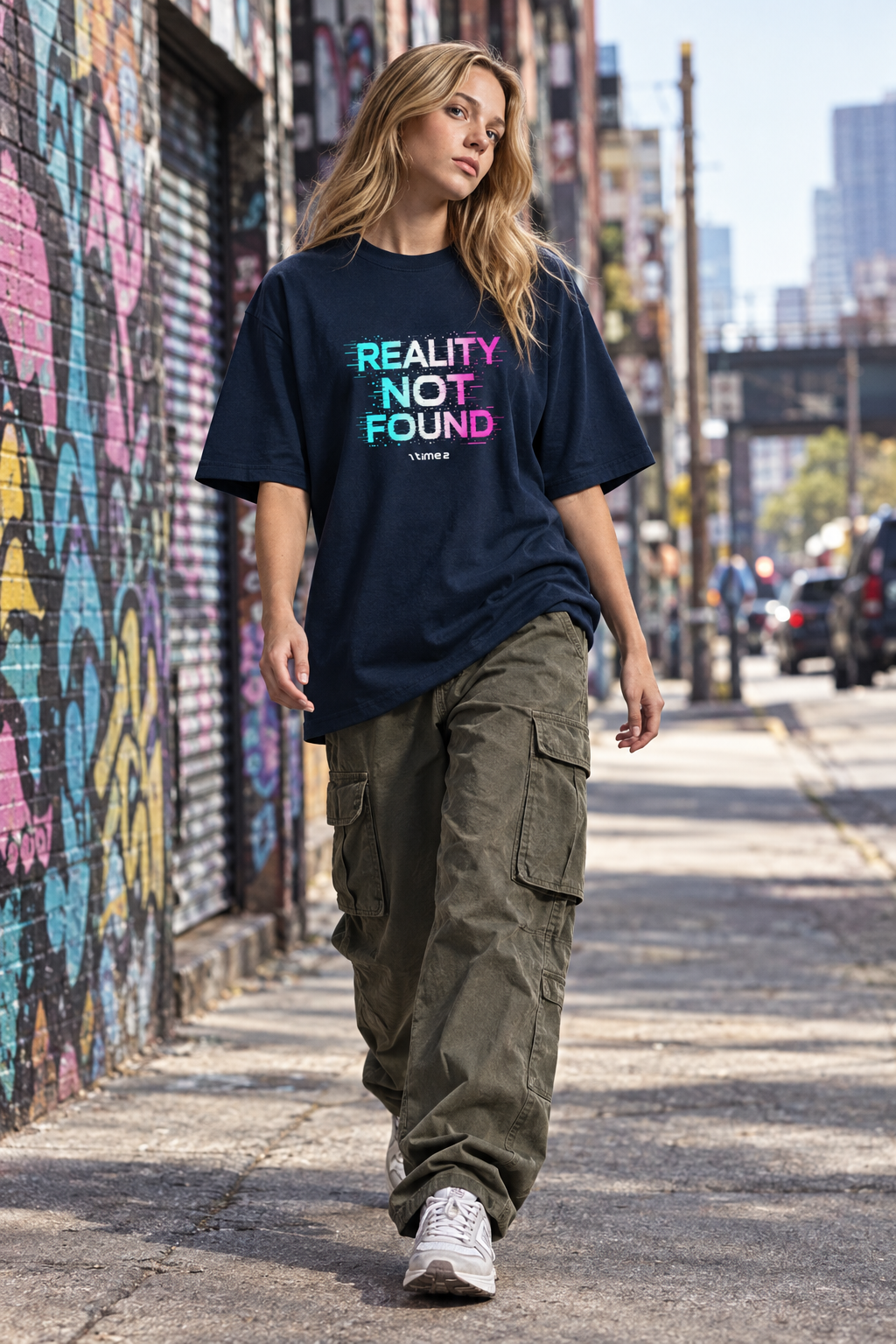 Reality Not Found – Oversized Tee – lifestyle photo