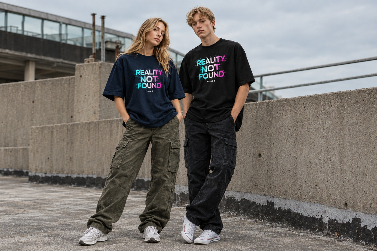 Reality Not Found – Oversized Tee – lifestyle photo