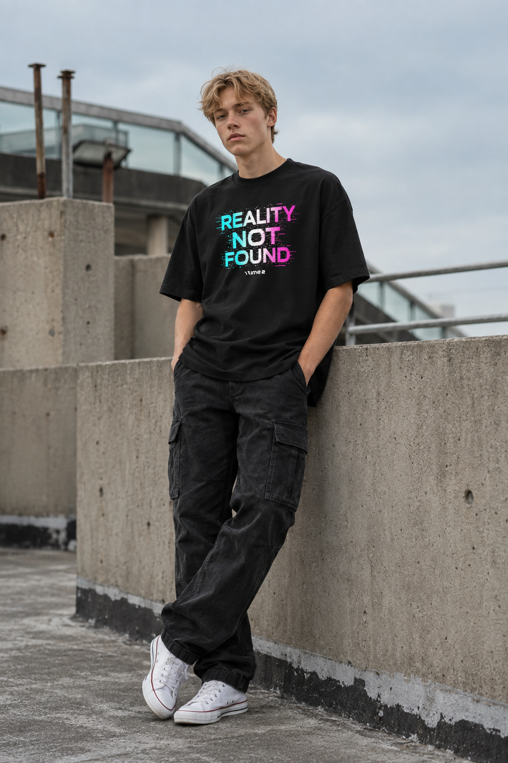 Reality Not Found – Oversized Tee – lifestyle photo