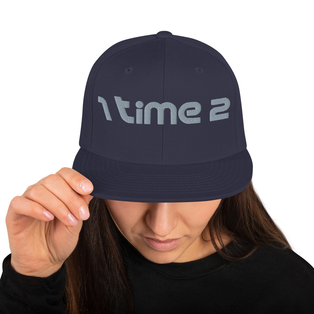 Snapback Hat in Navy, front view