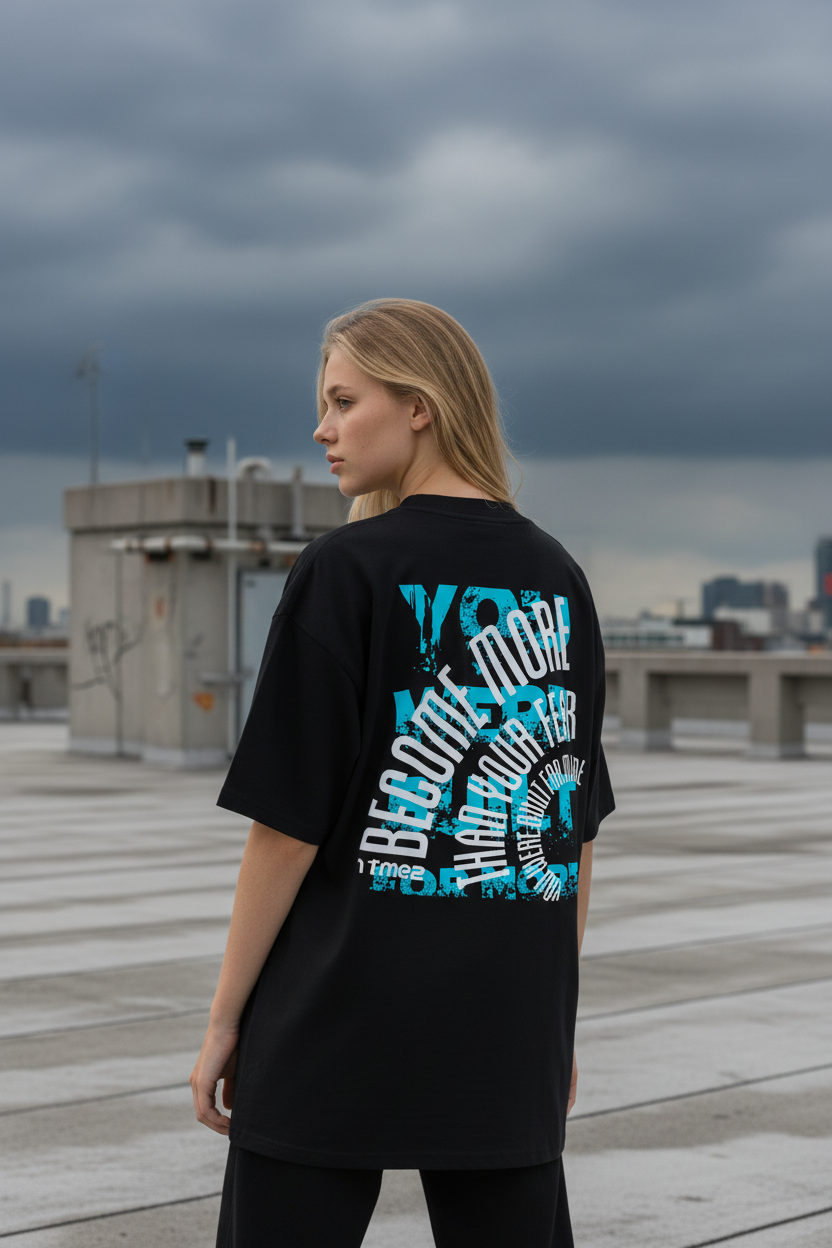 Eva - Black Oversized Tee