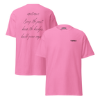 Bridges – Classic Cotton Tee in Azalea, front and back view