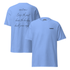 Bridges – Classic Cotton Tee in Carolina Blue, front and back view