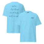 Bridges – Classic Cotton Tee in Sky, front and back view