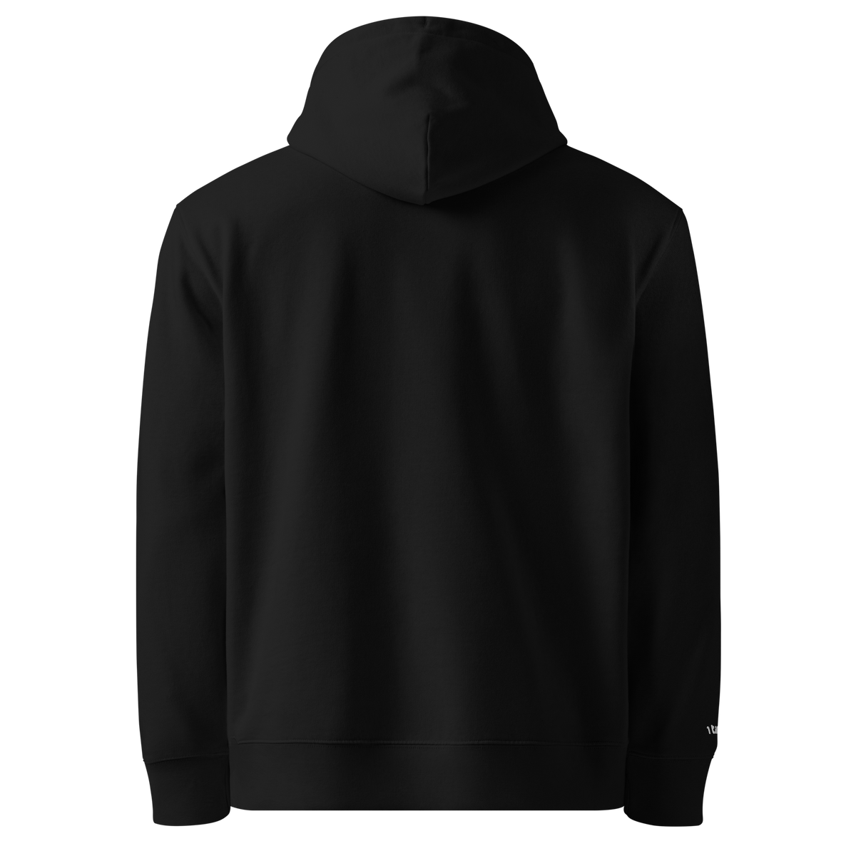 1TIME2 Essential Organic Hoodie in Black, back
