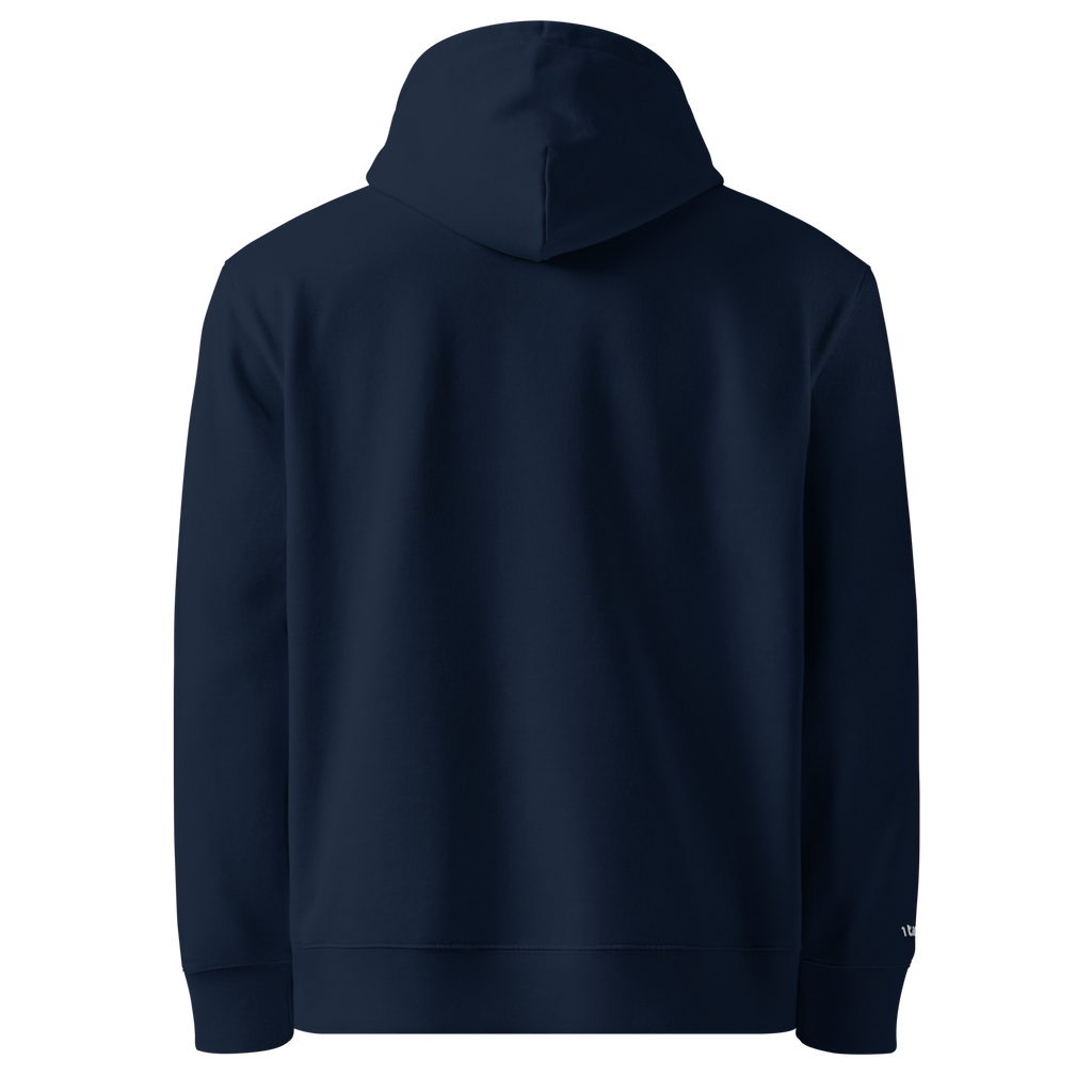 1TIME2 Essential Organic Hoodie in French Navy, back