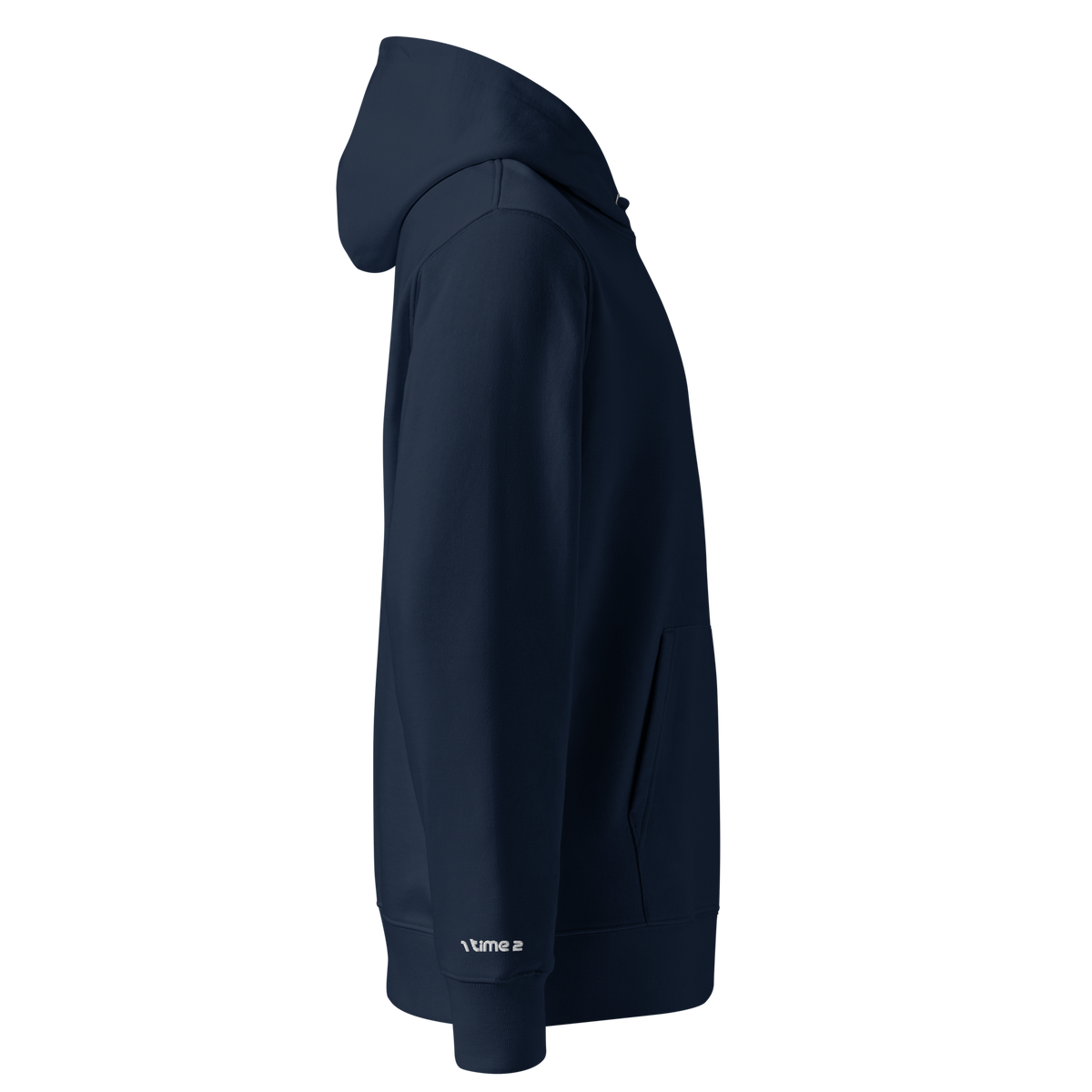 1TIME2 Essential Organic Hoodie in French Navy, right side