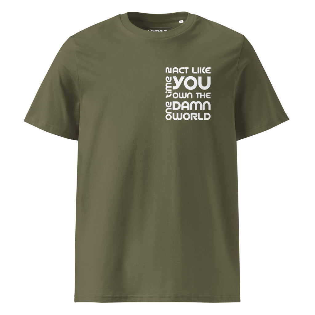 Organic Cotton Tee – Full Colour Range in Khaki, front view