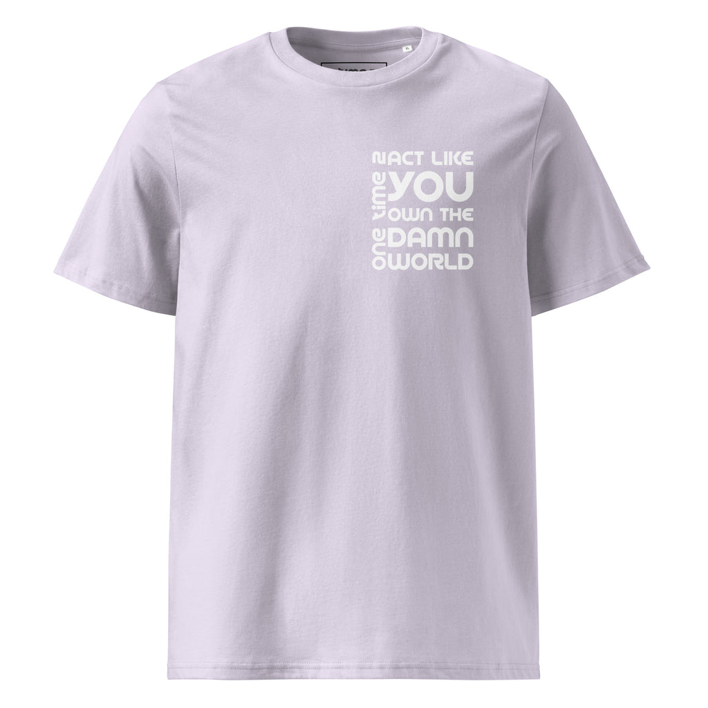 Organic Cotton Tee – Full Colour Range in Lavender, front view