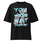 Built for More – Organic Oversized High-Neck Tee in Black, front view