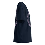 Be Feared Be U – Organic Oversized Tee in French Navy, right side view