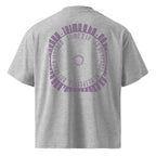 Be Feared Be U – Organic Oversized Tee in Heather Grey, back view