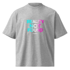 Reality Not Found – Oversized Tee in Heather Grey, front view