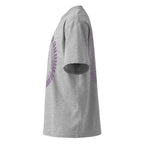 Be Feared Be U – Organic Oversized Tee in Heather Grey, left side view