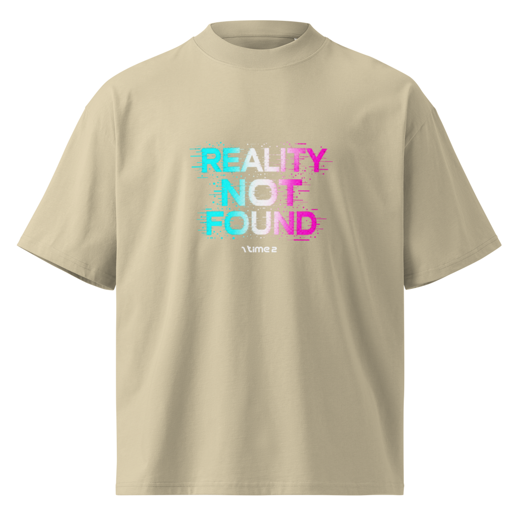 Reality Not Found – Oversized Tee in Stone, front view